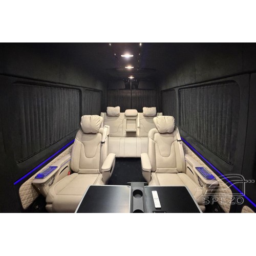 Mercedes-Benz Sprinter W907 VIP- двухслойные шторы из ткани Alcantara